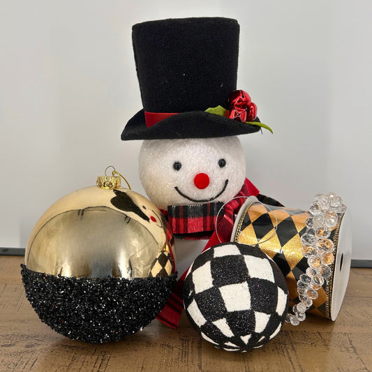 Black, Gold, Red, Snowman Christmas Tree Mystery Box