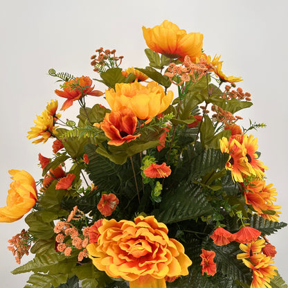 Timeless Autumn Tribute Pre-Made Vase Insert (Yellow, Orange)