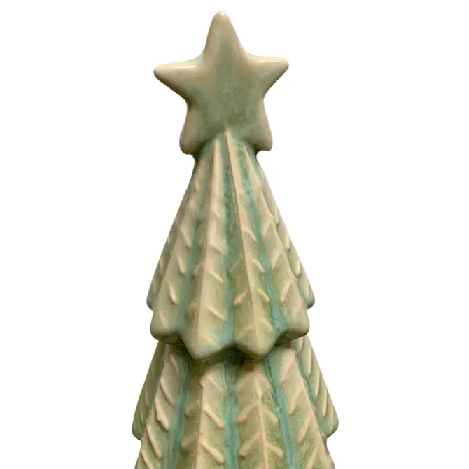 Ceramic Green Star Christmas Tree Set of 2 | LC