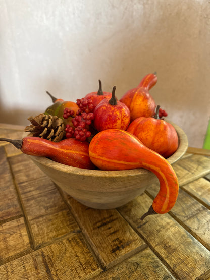 Sunset Orange Artificial Pumpkins and Pinecones | KS