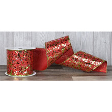 Load image into Gallery viewer, Multi Chunky Glitter on Sheer w/Red Backing 4&quot; x 10yd | YT
