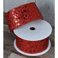 Load image into Gallery viewer, Metallic Red Flakes w/Red backing Ribbon 2.5&quot; x 10yd | YT