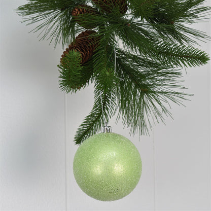 4" Sugar Frosted VP Ball Ornament in Green | XJB