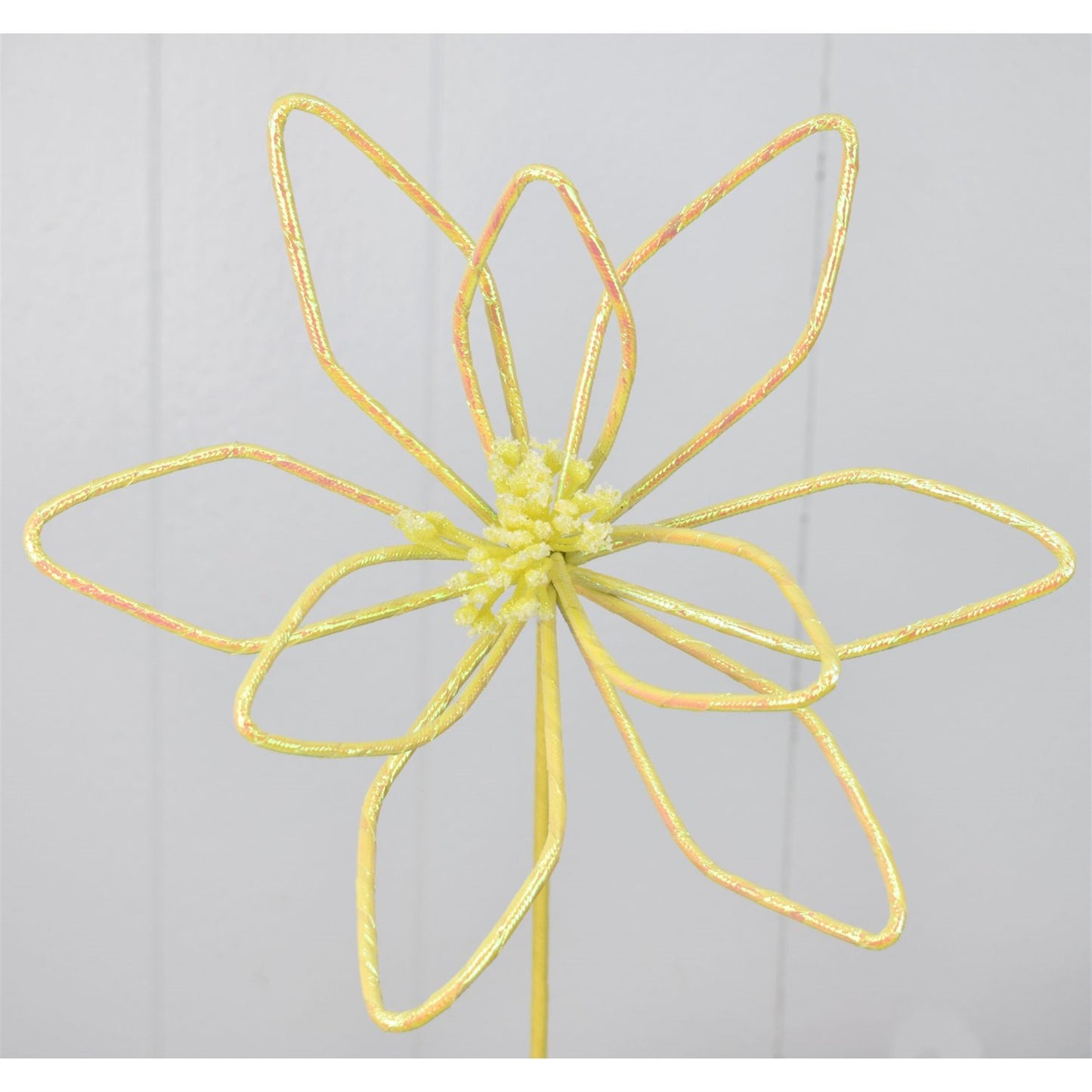 23" Metallic Fabric Wire Poinsettia in Yellow | QG