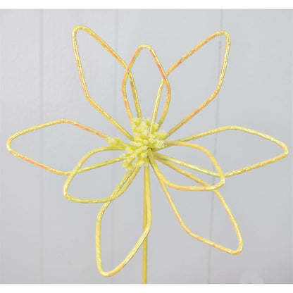 23" Metallic Fabric Wire Poinsettia in Yellow | QG