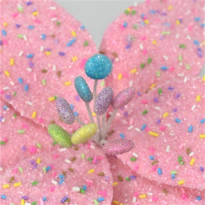 16" Sugar Cookie Poinsettia Stem in Pink | TA