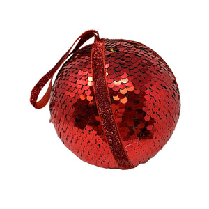 4.75" Flip Sequin Ball Ornament in Red | BF
