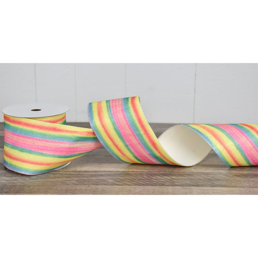 Watercolor Candy Stripe Ribbon 4" x 10yd