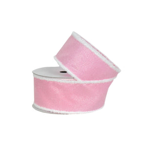 Candy Glitter Ribbon w/ Chenille Edge - Pink 2.5" x 10yd | YT