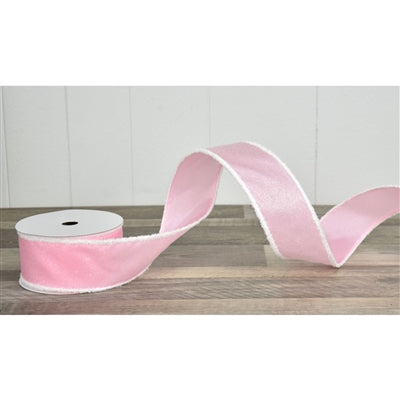 Candy Glitter Ribbon w/ Chenille Edge - Pink 2.5" x 10yd | YT