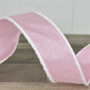 Candy Glitter Ribbon w/ Chenille Edge - Pink 2.5" x 10yd | YT