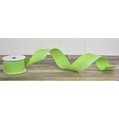 Vibrant Green Hombre Glitter Ribbon 2.5" x 10yd