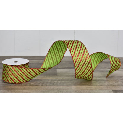 2.5" x 10YD Apple with Red Glitter Stripe | YT