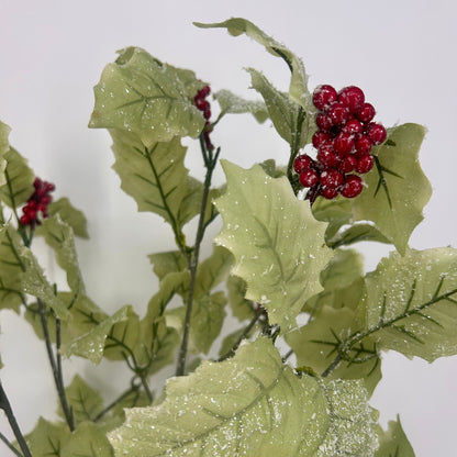 19" Frosted Holly Bush with Red Berries | QS