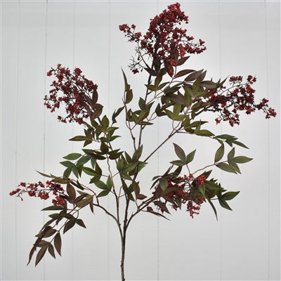 45” Mini Berry Nandina Spray in Red | XJ