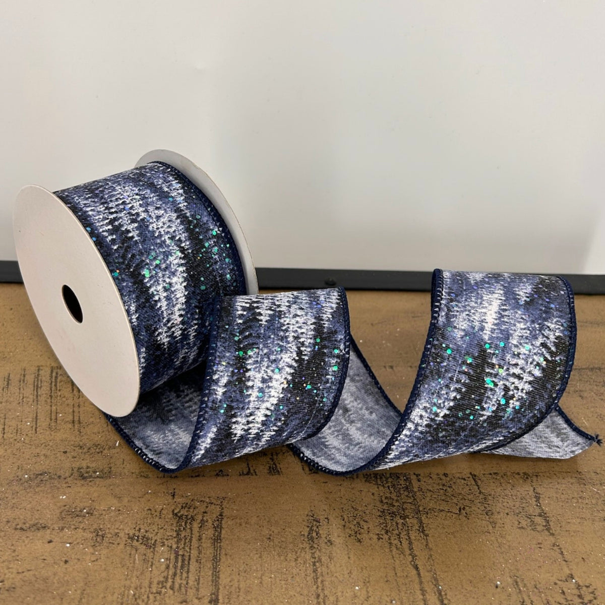 Indigo Forest Christmas Ribbon 2.5" x 10yd