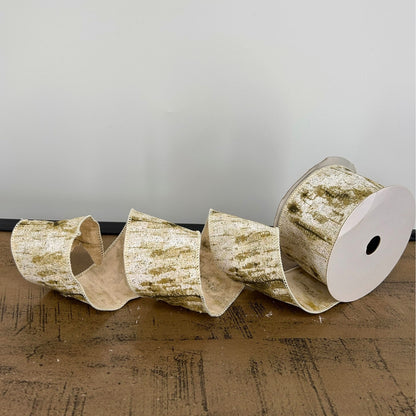 Celtic Gardens Christmas Glitter Birch Ribbon 2.5" x 10yd