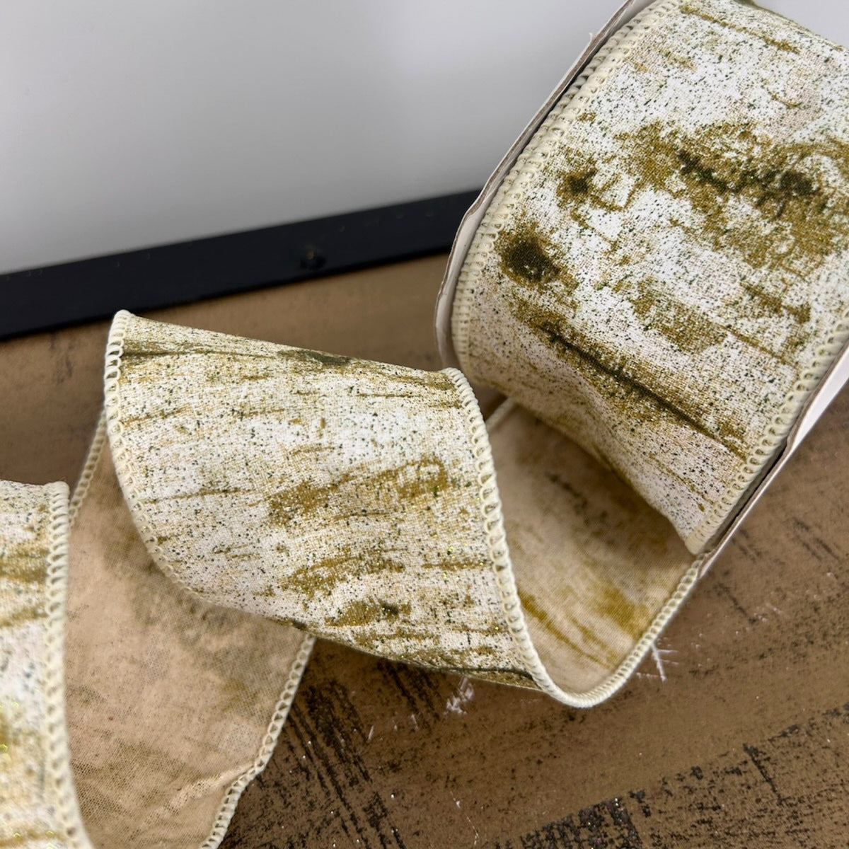 Celtic Gardens Christmas Glitter Birch Ribbon 2.5" x 10yd