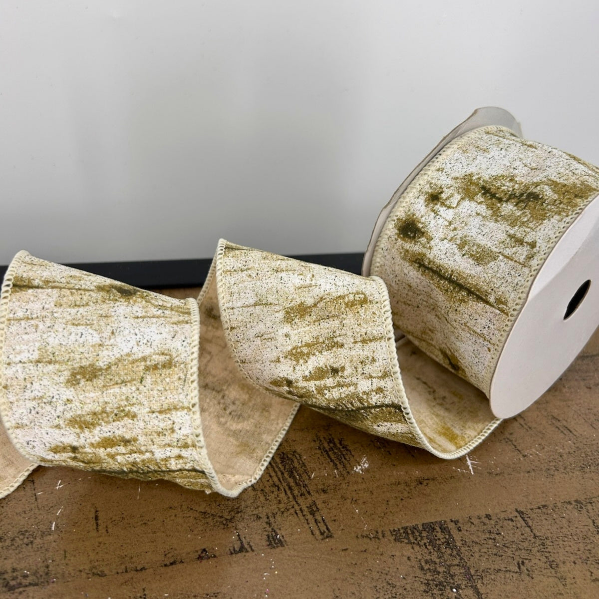 Celtic Gardens Christmas Glitter Birch Ribbon 2.5" x 10yd