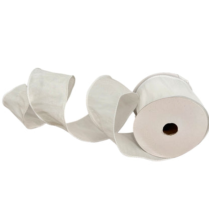 White Faux Dupioni Ribbon 2.5" x 10yd |YT