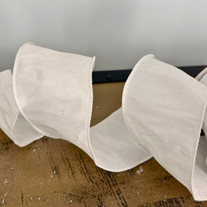 White Faux Dupioni Ribbon 2.5" x 10yd |YT