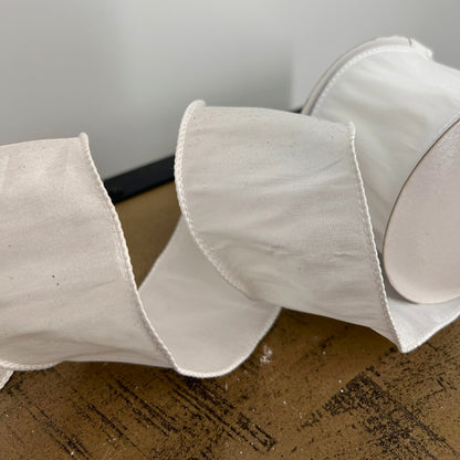 White Faux Dupioni Ribbon 2.5" x 10yd |YT