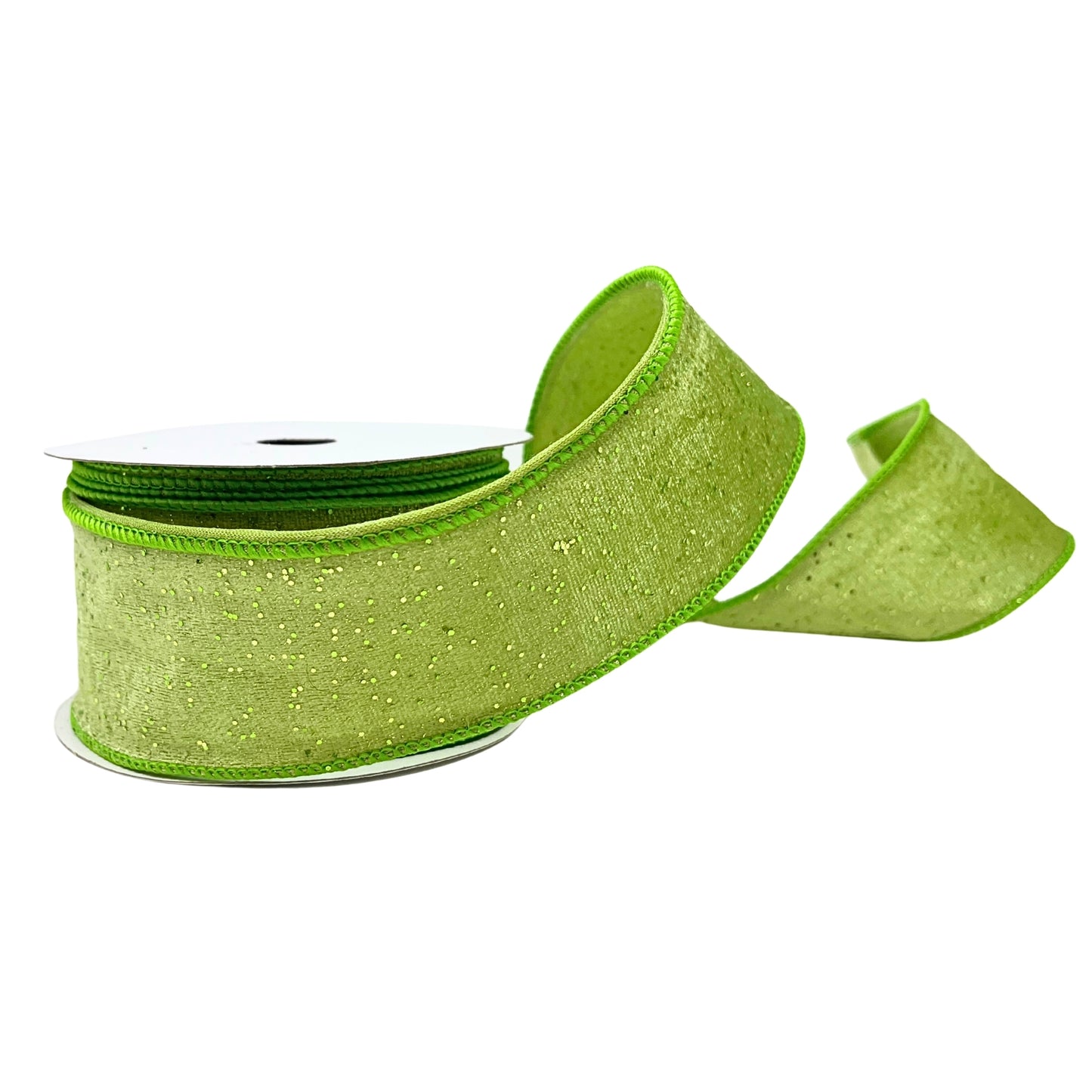 Christmas Lime Sparkle Ribbon 2.5" x 10yd