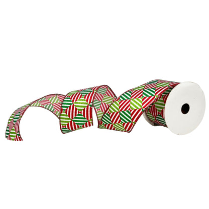 Peppermint Twist Geometric Shaped Ribbon 2.5" x 10yd