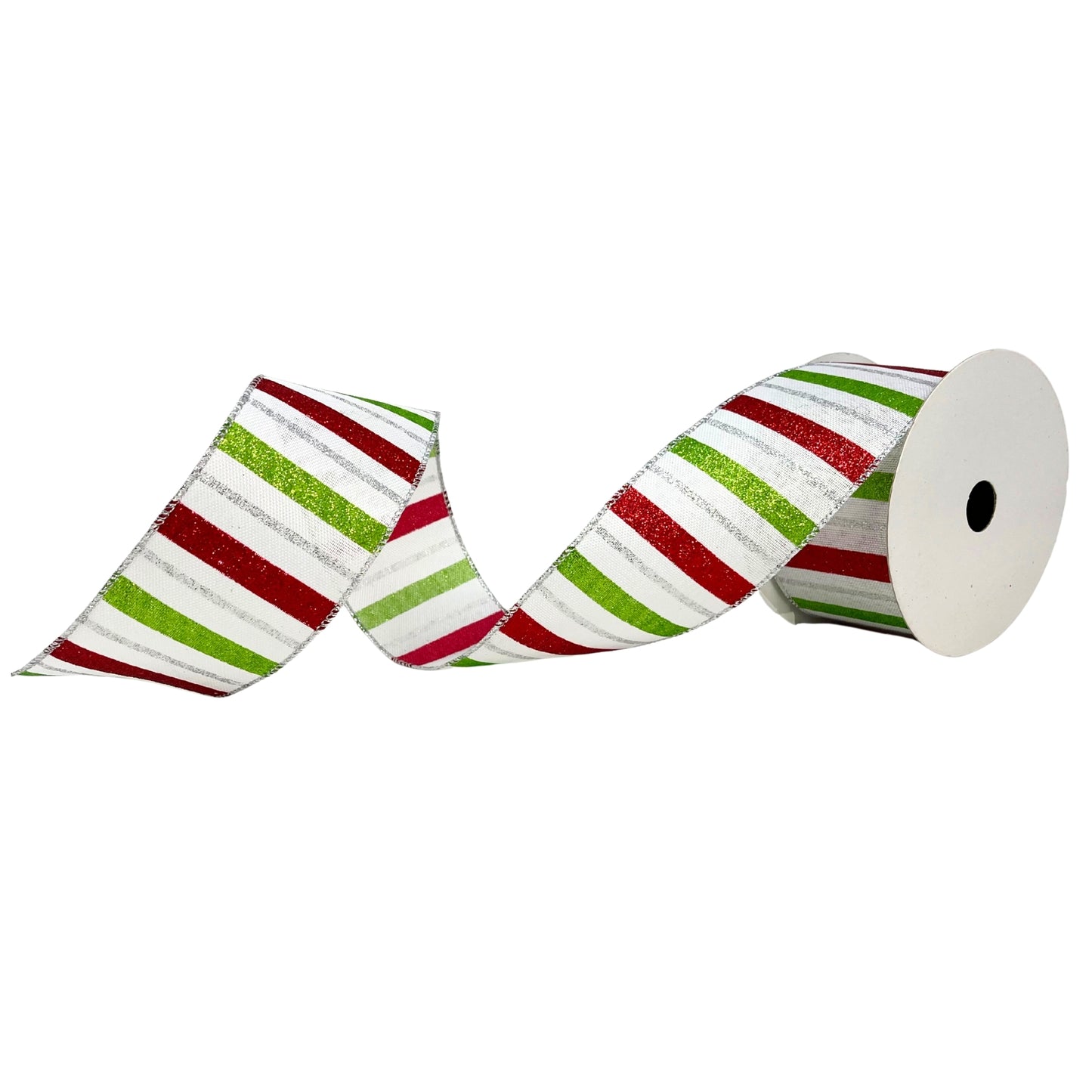 Fun Striped Red/White/Lime Ribbon 2.5” x 10yd | YT