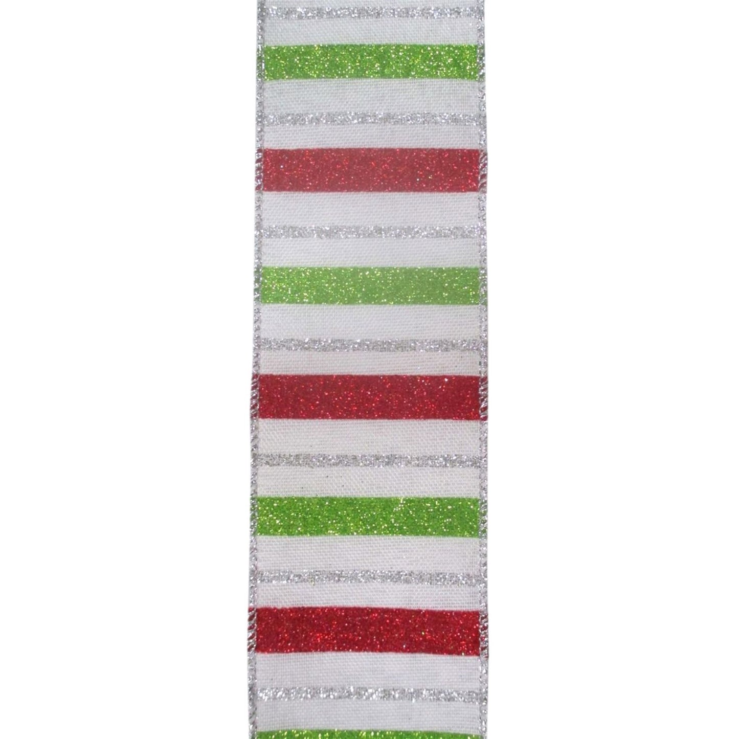 Fun Striped Red/White/Lime Ribbon 2.5” x 10yd | YT