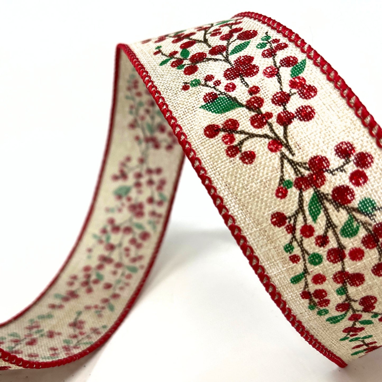 Woodland Sparkle Berry Ribbon 1.5" x 10yd