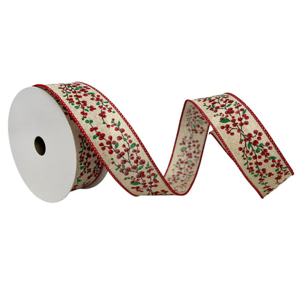 Woodland Sparkle Berry Ribbon 1.5" x 10yd