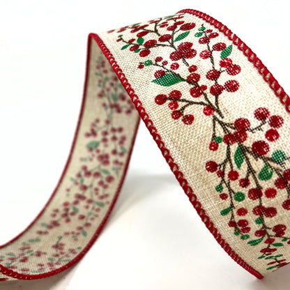 Woodland Sparkle Berry Ribbon 1.5" x 10yd