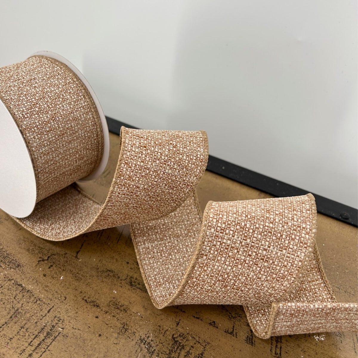 Natural Faux Burlap Ribbon 2.5" x 10yd | YT