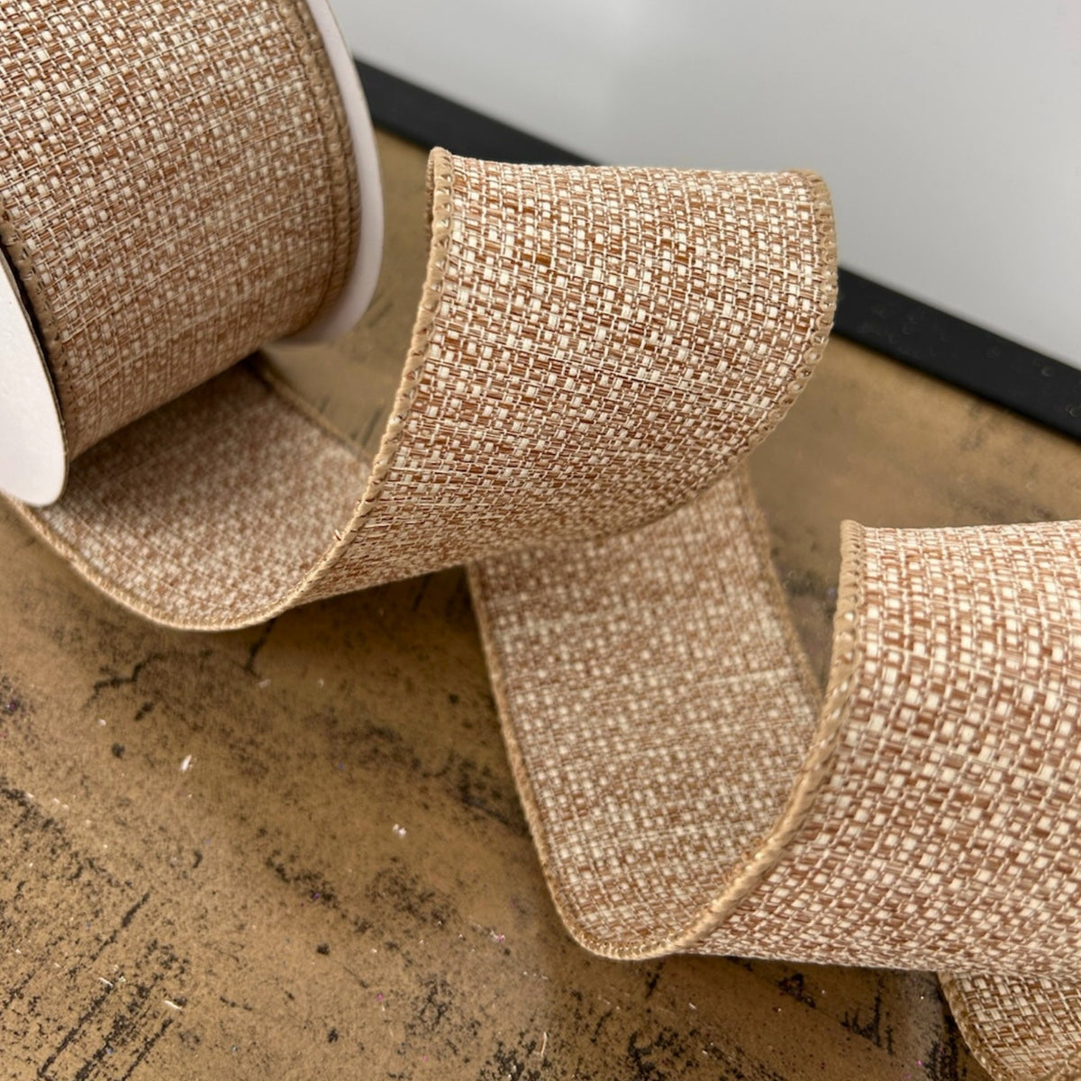 Natural Faux Burlap Ribbon 2.5" x 10yd | YT