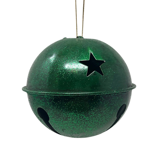 3.5'' Metallic Sparkle Bell Ornament in Deep Green | FY