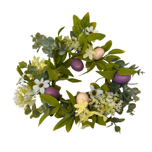 14” Growing Gardens Mini Wreath with Eggs | QDE