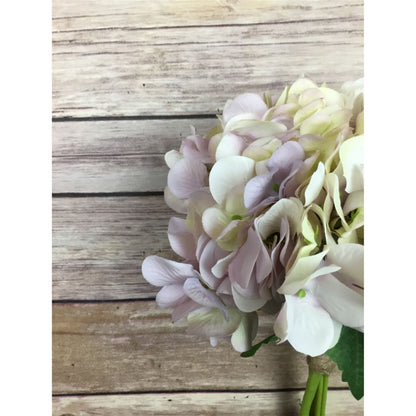 13.5" Garden Hydrangea Bouquet in Lavender (3 Stems Bound Together) | XJE