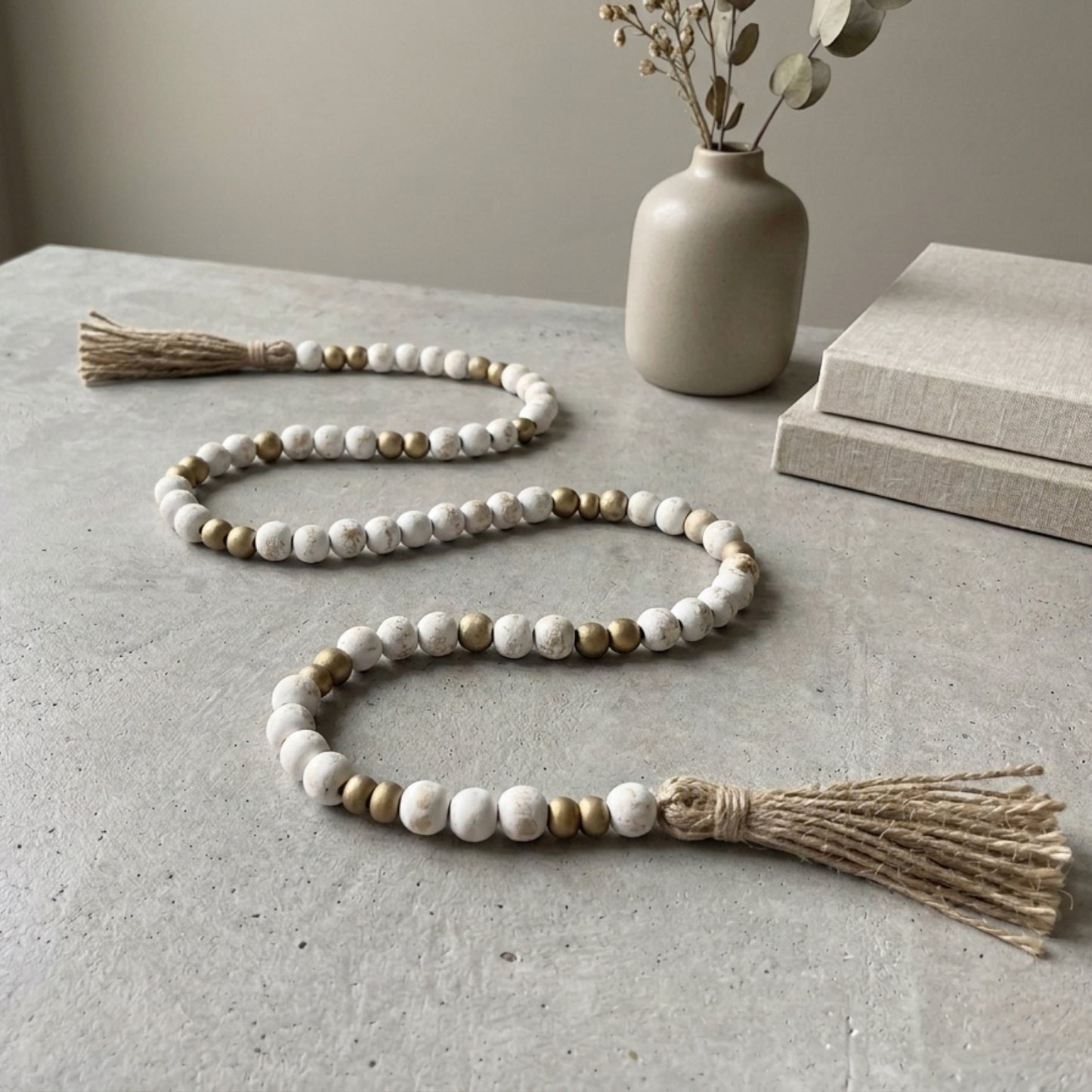 Shabby Chic Wood Bead Garland 40" | TAC22