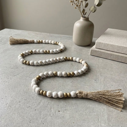 Shabby Chic Wood Bead Garland 40" | TAC22