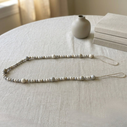Mixed Antique Metallic Wood Bead Garland 34'' | TA