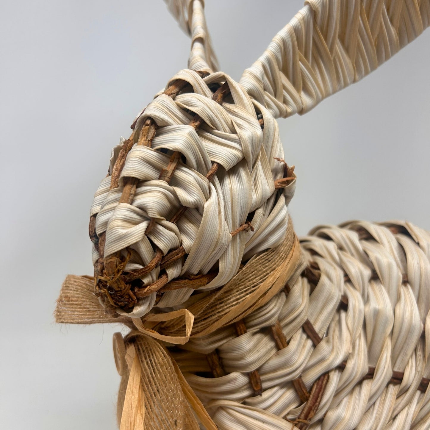 Braided French Country Natural Vine Bunny 15"L x 14"H | BFE