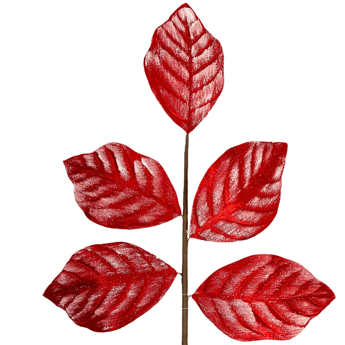 Frozen Christmas Red Magnolia Leaf Spray 19.5” - Red |REGQG