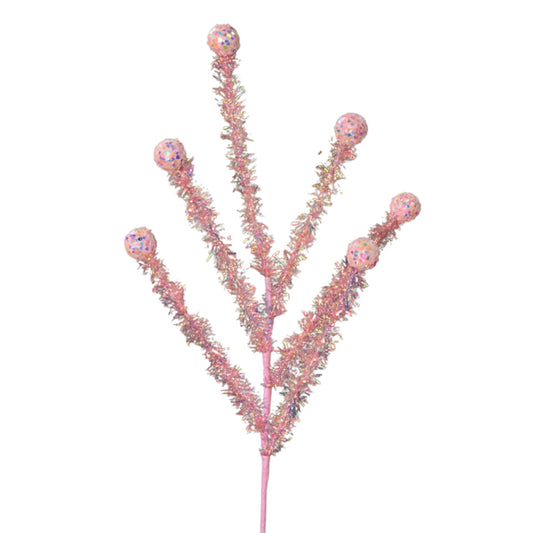 Flippin Awesome Tinsel Ball Spray 24" - Lt. Pink | QG