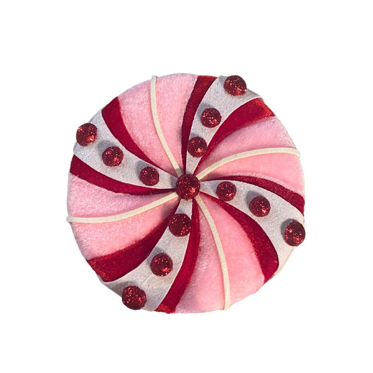 Perfectly Peppermint Candy Ornament 4.75" - Pink/White/Red | TA