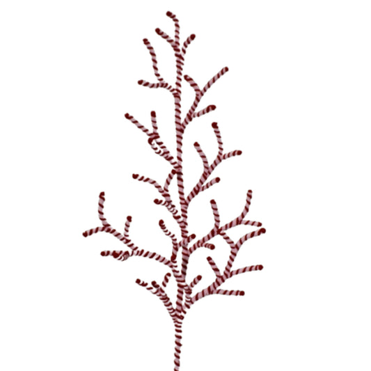 Chenille Stripe Manzanita Christmas Branch 48" - Red/Lt. Pink | TA