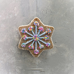 5" Gingerbread Cookie Confection Snowflake Ornament in Multi | TA