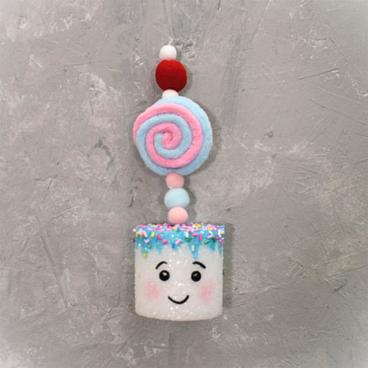 Happy Marshmallow Confection Chenille Icing Ornament 8" - Multi | TA