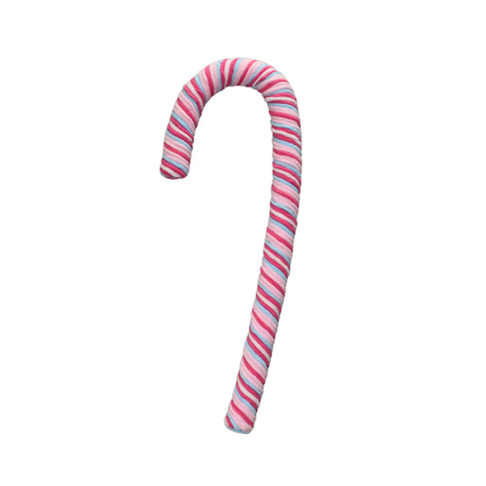 Chenille Candycane Christmas Ornament Pink/Blue/White 24"