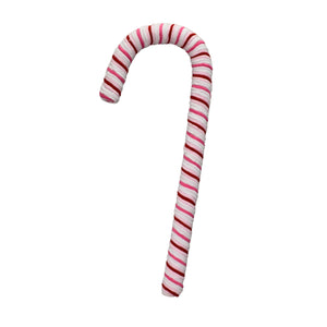 Chenille Peppermint Christmas Candy Cane 24" - Pink/Red/White | TA